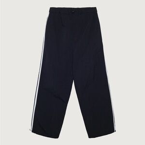 OAK + FORT Black Joggers with White Stripes XS
